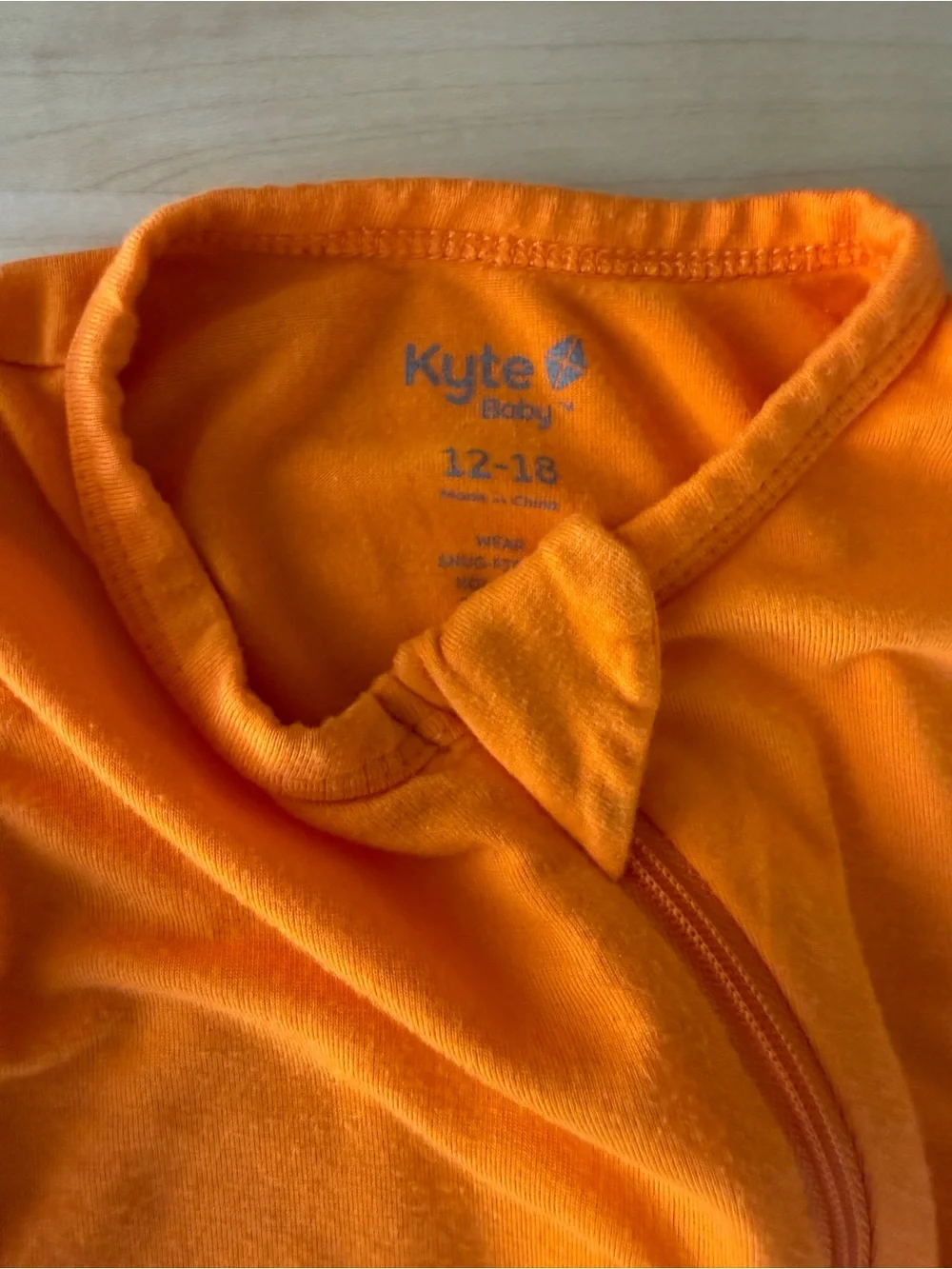 Kyte BABY Orange Zipper Romper Size 12-18m